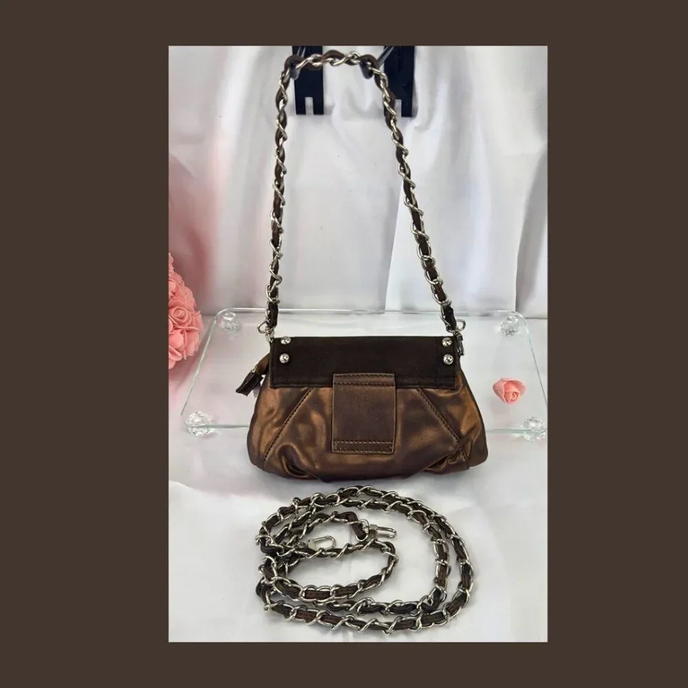 Expressions NYC Bronze Studded Chain Crossbody Bag